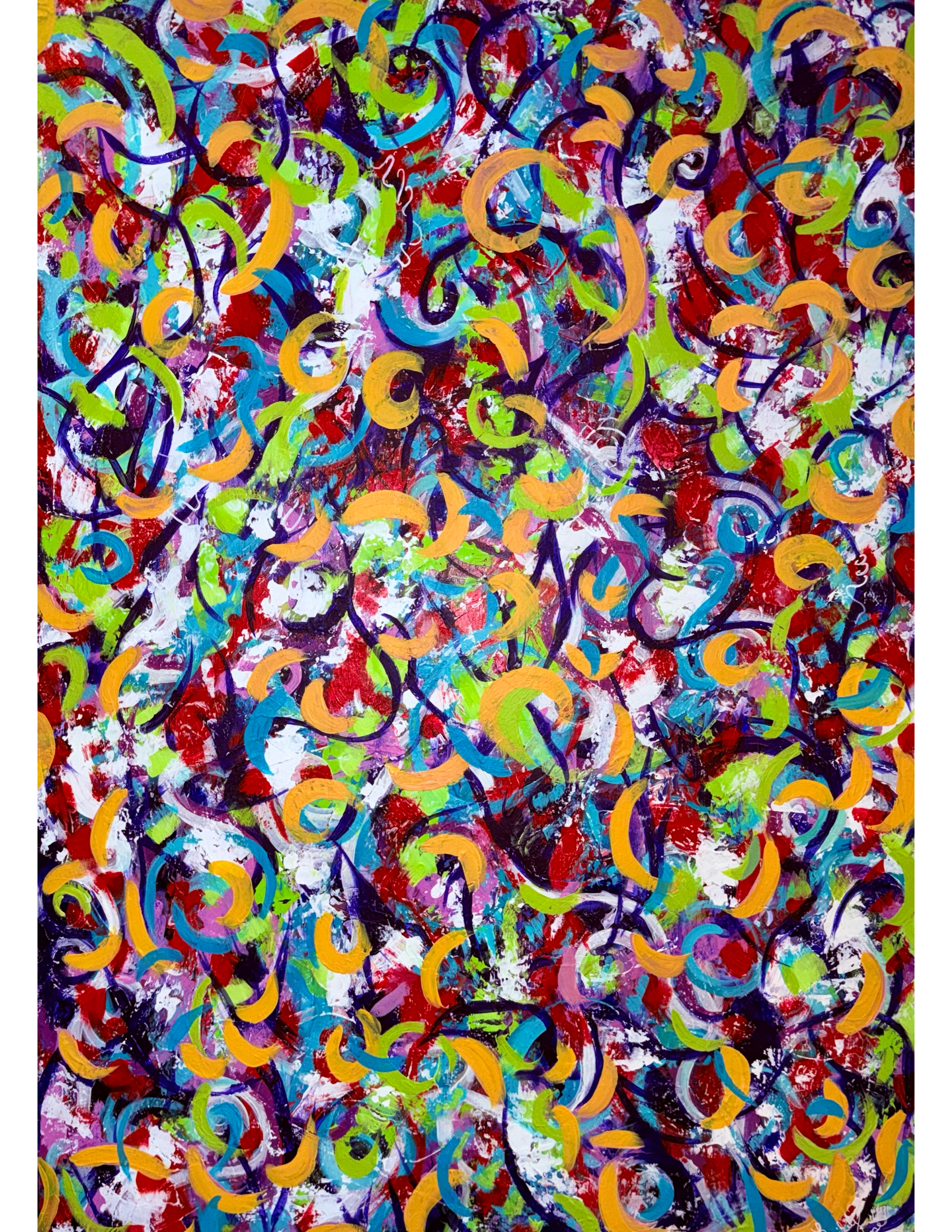 Carnaval — acrylic on canvas painting by Bailey Alysse Visual Artist and Muralist, vivid color abstract figurative