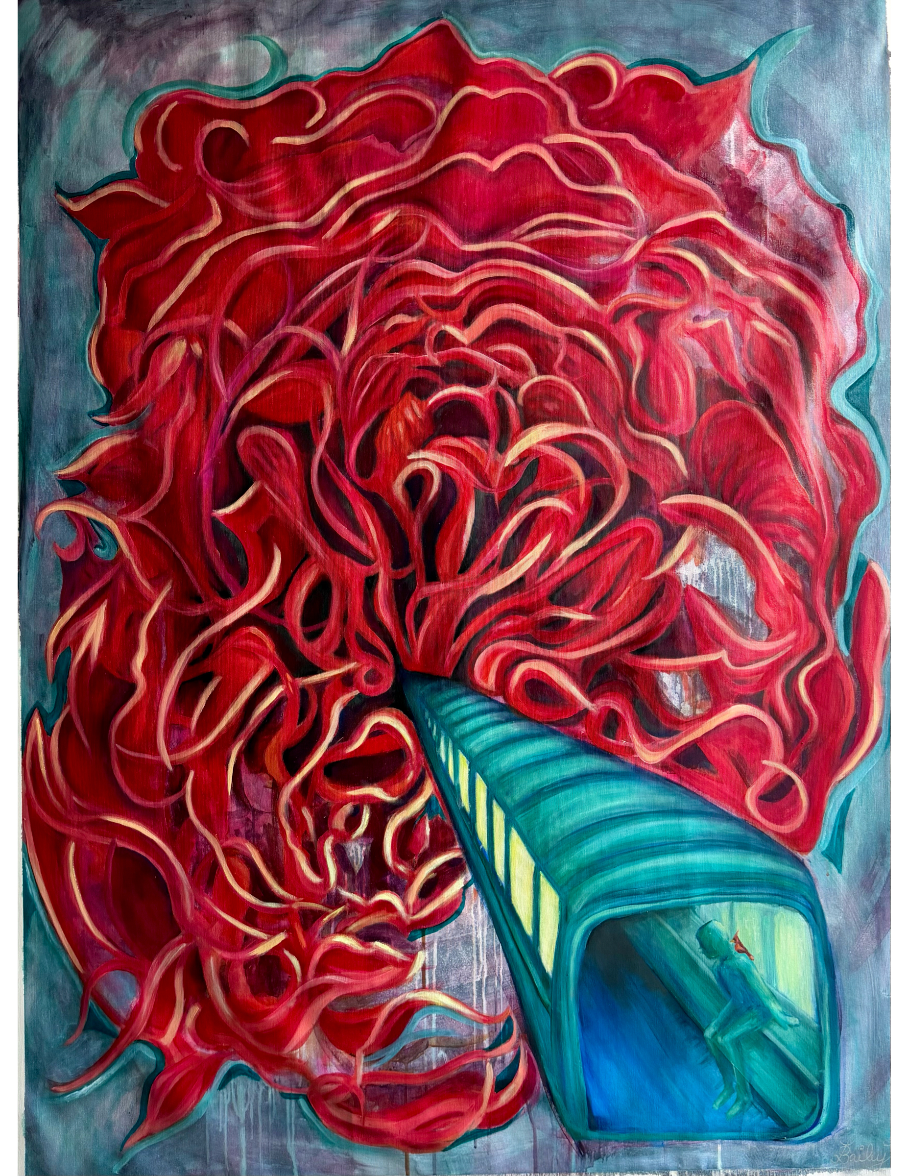 Coming or Going? — oil on canvas painting by Bailey Alysse Visual Artist and Muralist, original art