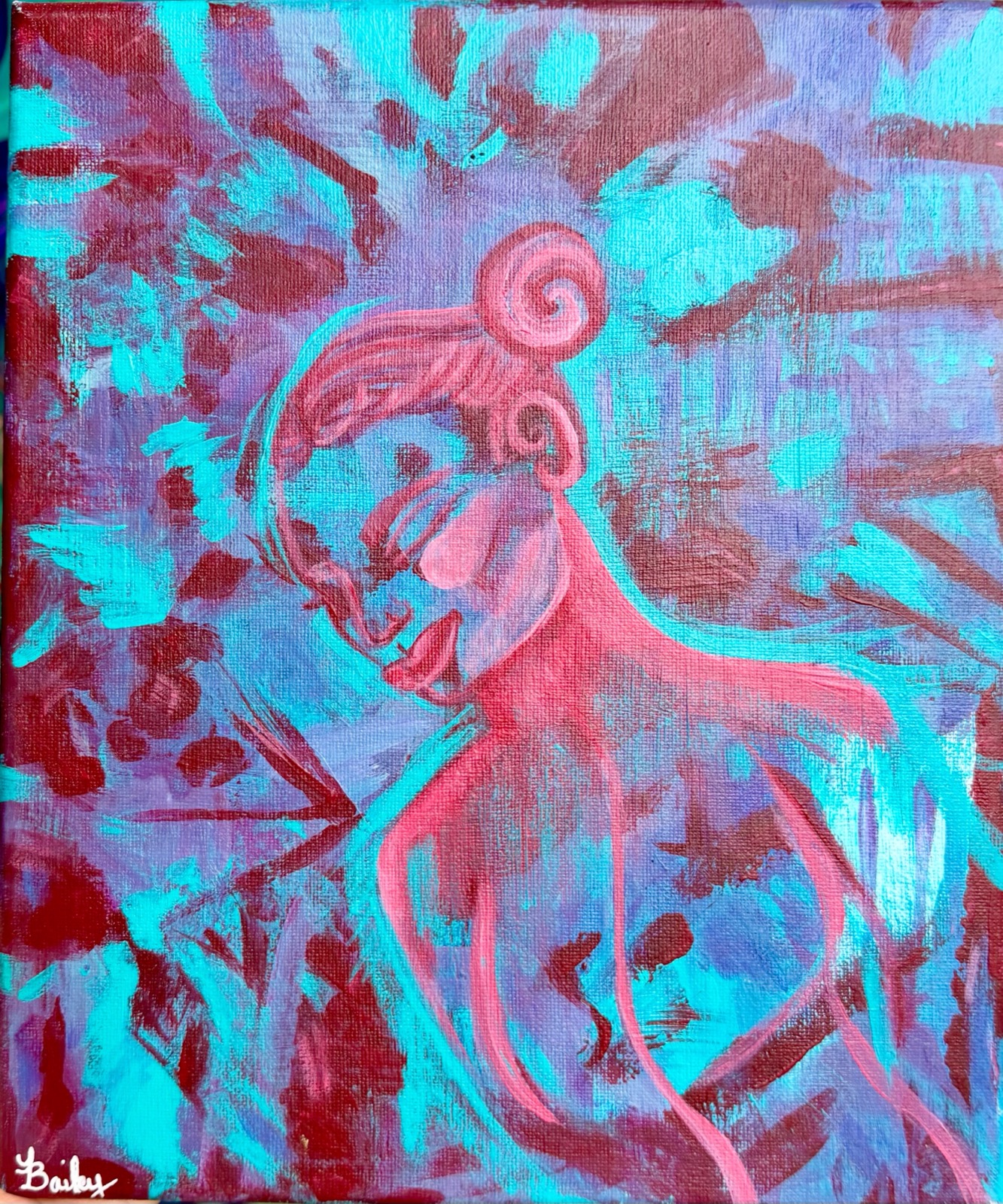 Kinetic — acrylic on canvas by Bailey Alysse Visual Artist and Muralist, dynamic abstract composition