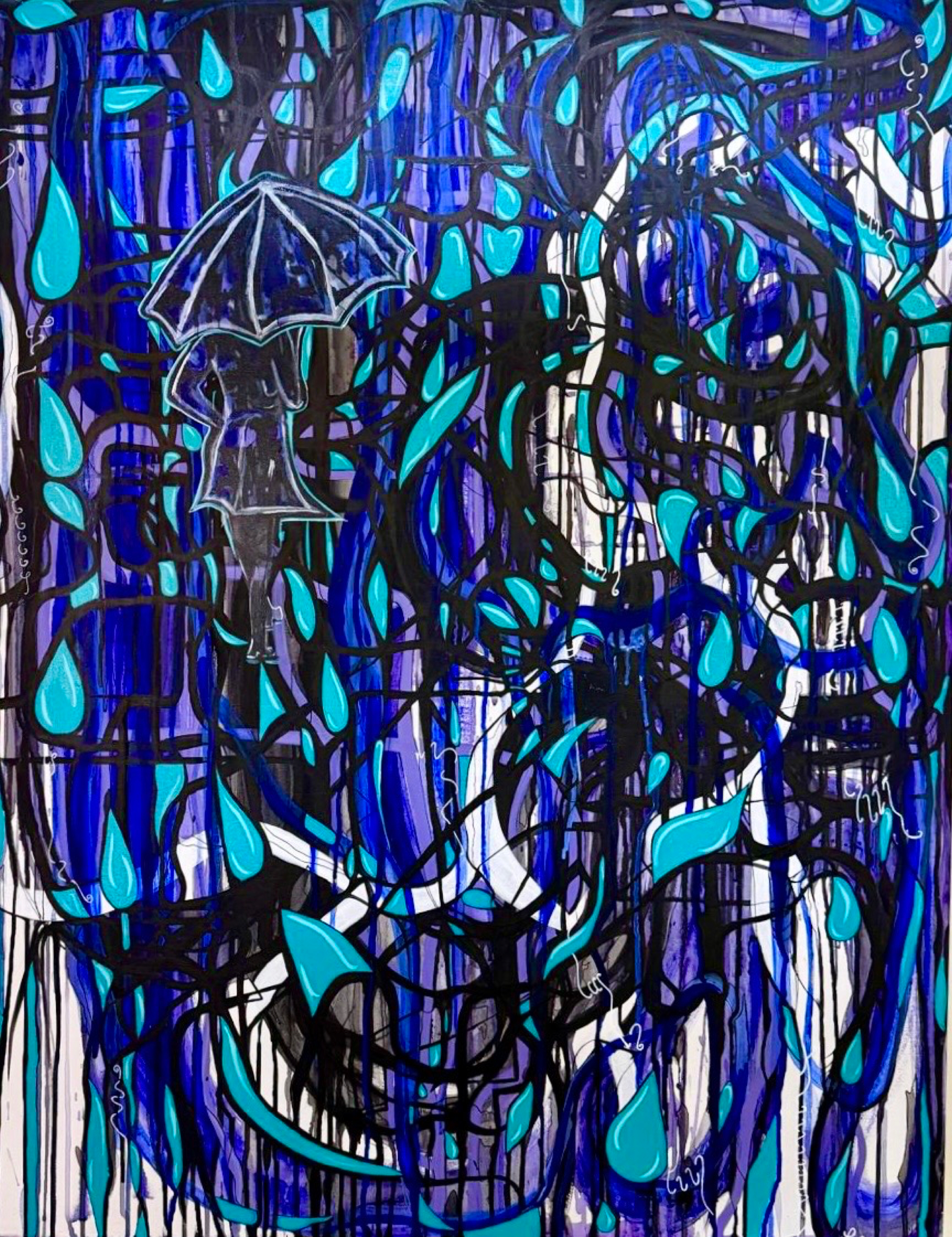 The Blues — acrylic on canvas painting by Bailey Alysse Visual Artist and Muralist, original art